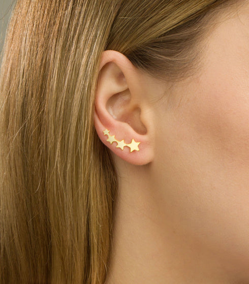 Cercei din argint Stelute (Silver/Gold)